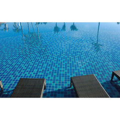 Swimming pool 2023（97X97，White-blue）