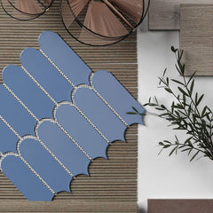 ELONGATED FAN PORCELAIN MOSAICS（45X150，blue）