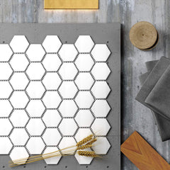 HEXAGON PORCELAIN MOSAICS（51X59，white）