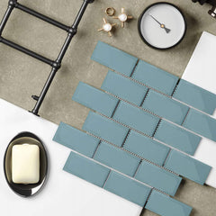 BEVEL PORCELAIN MOSAICS（95X45，Aquamarine）